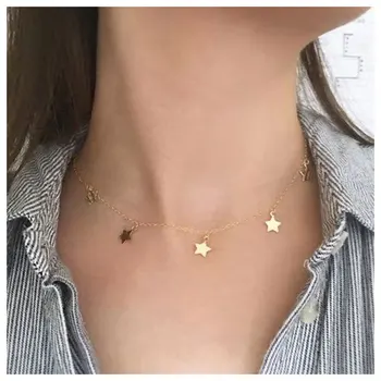 

Fashion Pentagram Gold-plated Necklace Women's Elegant Nobility Accessories 12470
