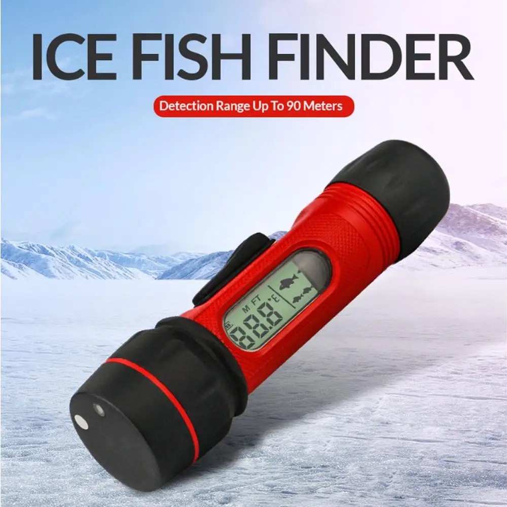 Ice Fishing Echo Sounder Fish finder Wireless Echo Sounder 0.8-90m Depth Digital Handle Transducer Sensor Sonar Fishfinder