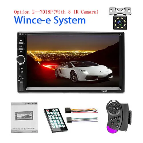 With 8 IR Camera Camecho 2 din Автомобильный Радио gps мультимедийный плеер Android универсальный авто стерео 2din видео MP5 плеер авторадио gps wifi BT FM - Цвет: With 8 IR Camera