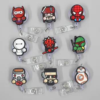 

Cartoon Fight Boy Hero Retractable Creative Badge Reel Students Nurse Girl Exhibition Enfermera Name Card Chest Bear Card Holder