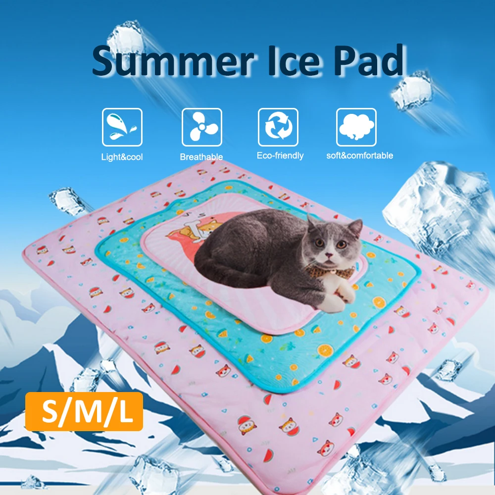 

Pet Bed Summer Cooling Mats Blanket Ice Pet Dog Bed Mats For Dogs Cats Sofa Ice Silk Mat Pet Cooling Non Sticking Blanket