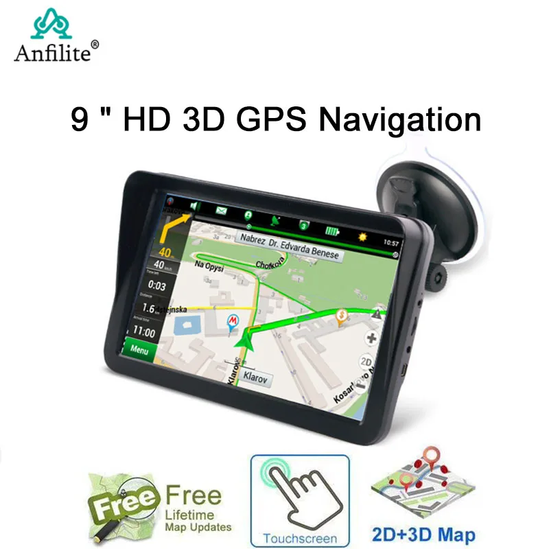 Автомобильный навигатор GPS 9 дюймов HD LCD емкостный экран 256 Мб Navitel спутниковая