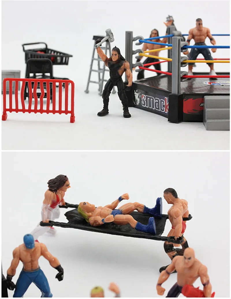 Статуэтка набор колец борец WWE сцена модель украшения детские развивающие игрушки Горячая Распродажа