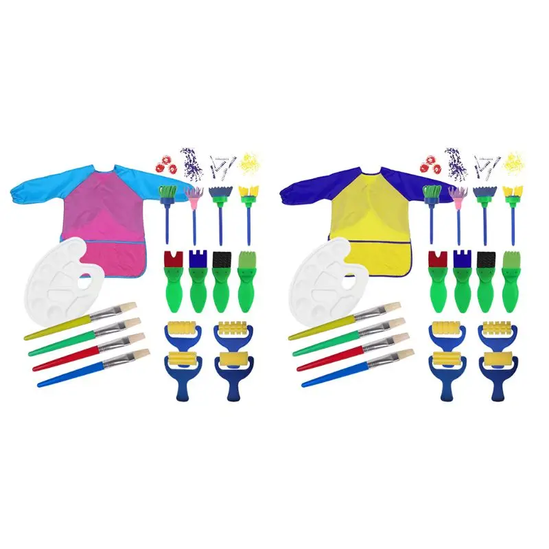 

18pcs DIY Drawing Toys for Kids Learning Graffiti Sponge Art Supplies Brushes Seal Painting Tool
