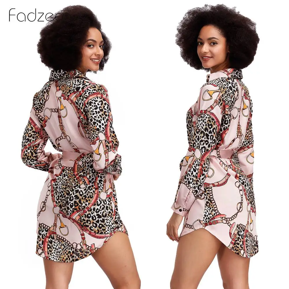 Fadzeco Новая африканская одежда Femme модная сексуальная рубашка с принтом мини