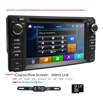 

Hizpo GPS CAR Player Stereo NAV For Universal TOYOTA RAV4 PRADO Camry HILUX Previa Highlander Yaris Prado Camry Tundra BT Camera