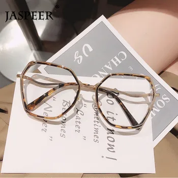 

JASPEER Oversized Anti Blue Light Eye Glass Frame Women Punk Anti Eyestrain Eyewear Brand Designer Ladies Clear Lens Frames