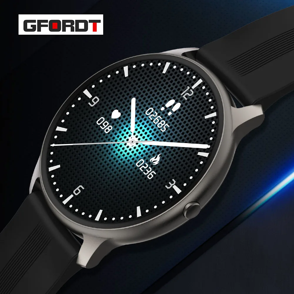 

2020 Smart Watch For Men 1.28" Full Circle Screen IP68 Custom Dial Fitness Watches Heart Rate Monitor Weather Display Smartwatch