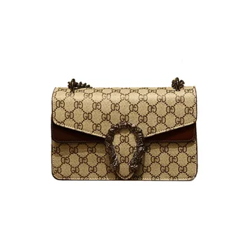 

Ladies bag new fashion shoulder chain bag wild messenger bag temperament small square bag flip bag letter bag bags for women