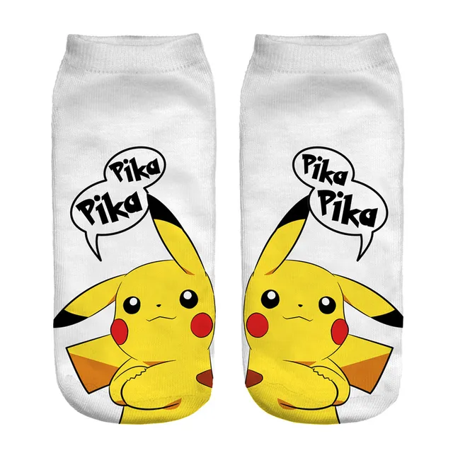 Cute Pokemon Pikachu Figure Cotton Socks Pokemon Squirtle Charmander Bulbasaur Anime Cosplay Men Women Ankle Cotton Socks 13
