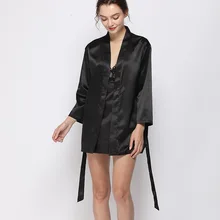 Имитирующий натуральный шелк халат набор женский камзол юбка халат 2 шт. костюм шелковый халат атласная пижама