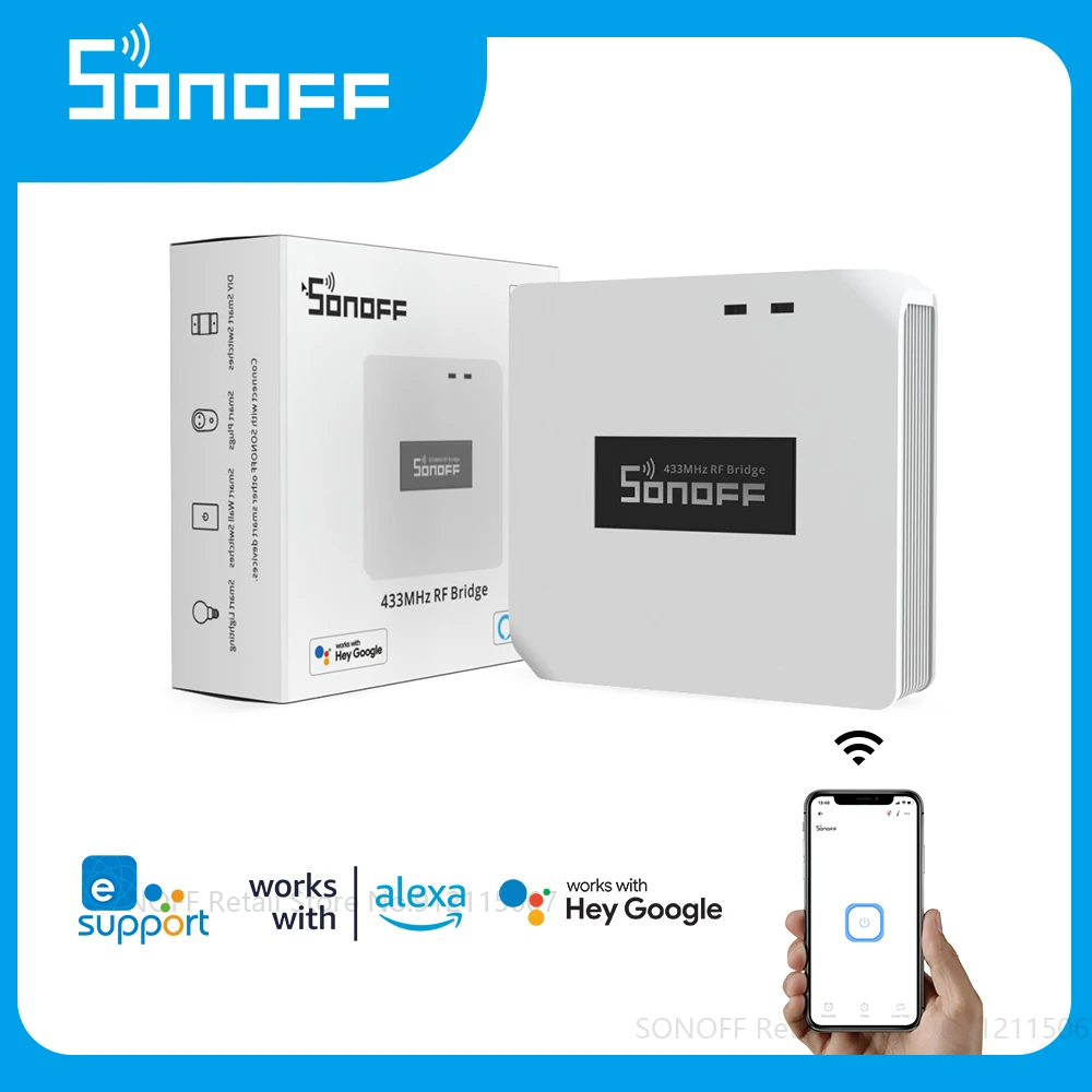 SONOFF RF Bridge R2 433MHz DW2 PIR3 RF Wifi Controller Intelligent Switch Smart Life Remote Control Work with Alexa Google Home smart switch wireless remote control switch