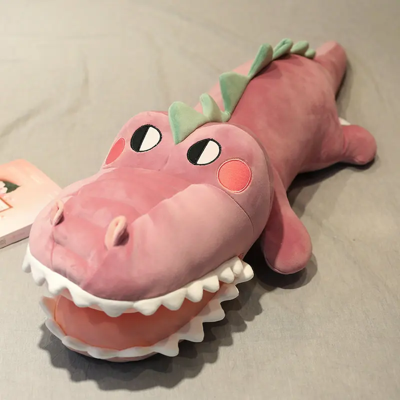 1 шт. 70-130 см большой зуб крокодиловые плюшевые игрушки Творческий плюшевая игрушка-животное спальная подушка для маленьких мальчиков на Рождество, Подарки кукла - Цвет: Фиолетовый
