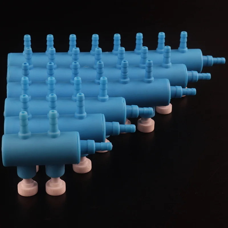 Manguera de bomba de aire para acuario, divisores de 2 a 8 cabezales, 4 a 8mm, tubo para ventilación elástico, válvula de Control de flujo de aire