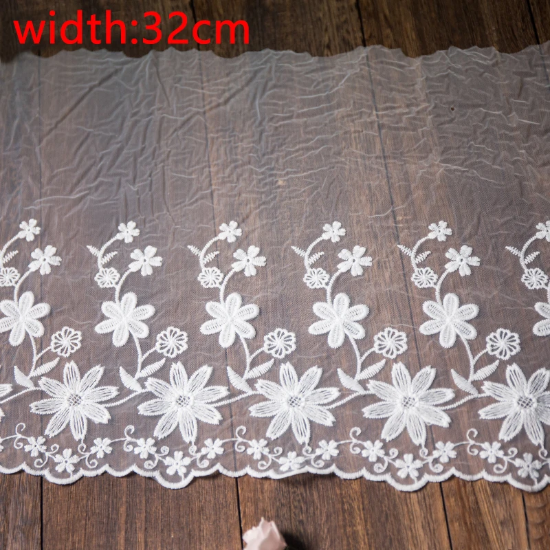 

Diy craft white lace fabric 1yard 32mm lace trim 2020spring new Sewing Handmade For Garments Decorations Materials