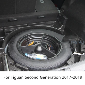 

For Tiguan Second Generation 2017-2019 Trunk storage box Car spare tire plastic box auto decoration Accessories car styling