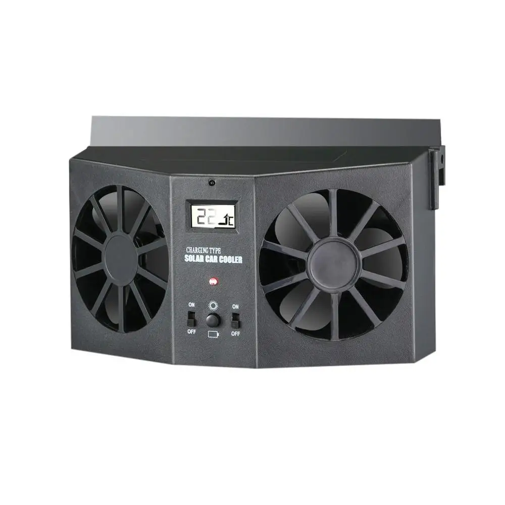Автомобильный Вентилятор, солнечный вентилятор для автомобиля, вытяжной вентилятор для автомобиля, автомобильный Desuperheater, Артефакт охлаждения автомобиля - Название цвета: black-2W