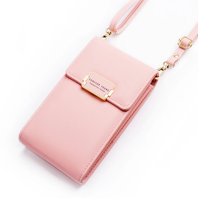 OLOEY новая сумка почтальон женская маленькая сумка Корейская версия дикая мини-сумка сумки для сотового телефона съемный плечевой ремень кошелек - Цвет: Розовый