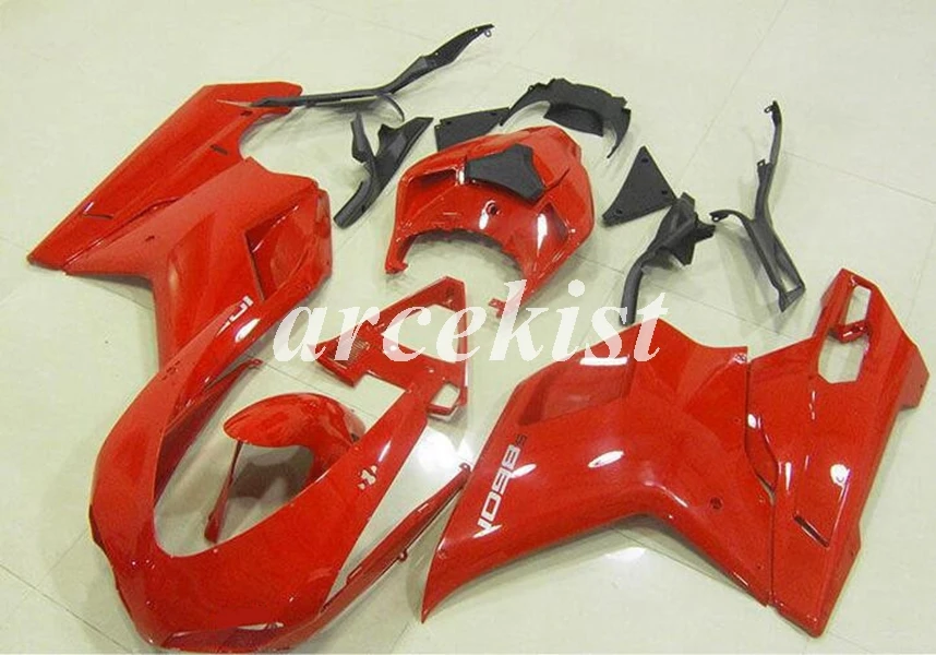 ABS полный обтекатель комплект подходит для DUCATI 848 evo 1098 1198 1098S 2007 2008 2009 2010 2011 2012 набор черный