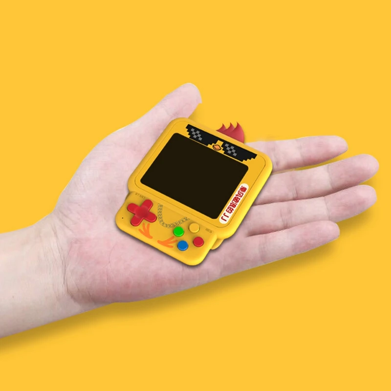 2021 W1 Mini Retro Chick Handheld Game Console Built-In Rpg/Act/Avg.Etc Classic Game, Backpack Pendant Chick Game Console