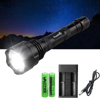 

1000 Lumen XML T6 LED Tactical Flashlight 1 Mode Flash light lampe Hunting zaklamp linterna led Torch 18650 Charger