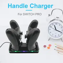 Игровая подставка для зарядного устройства 2 в 1 зарядная док-станция с двухцветным светодиодный индикатором для NS nintendo Switch Pro контроллер Gampad
