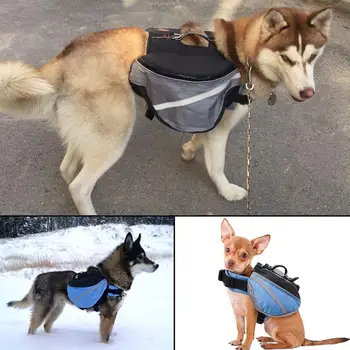 

Portable Outdoor Walking Dog Saddle Bag Adjustable Pet Hiking Camping Backpack