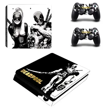 

Deadpool Style PS4 Slim Skin Sticker for Sony Playstation 4 Slim Console & 2 Controllers Decal Vinyl Protective Skins Style 14