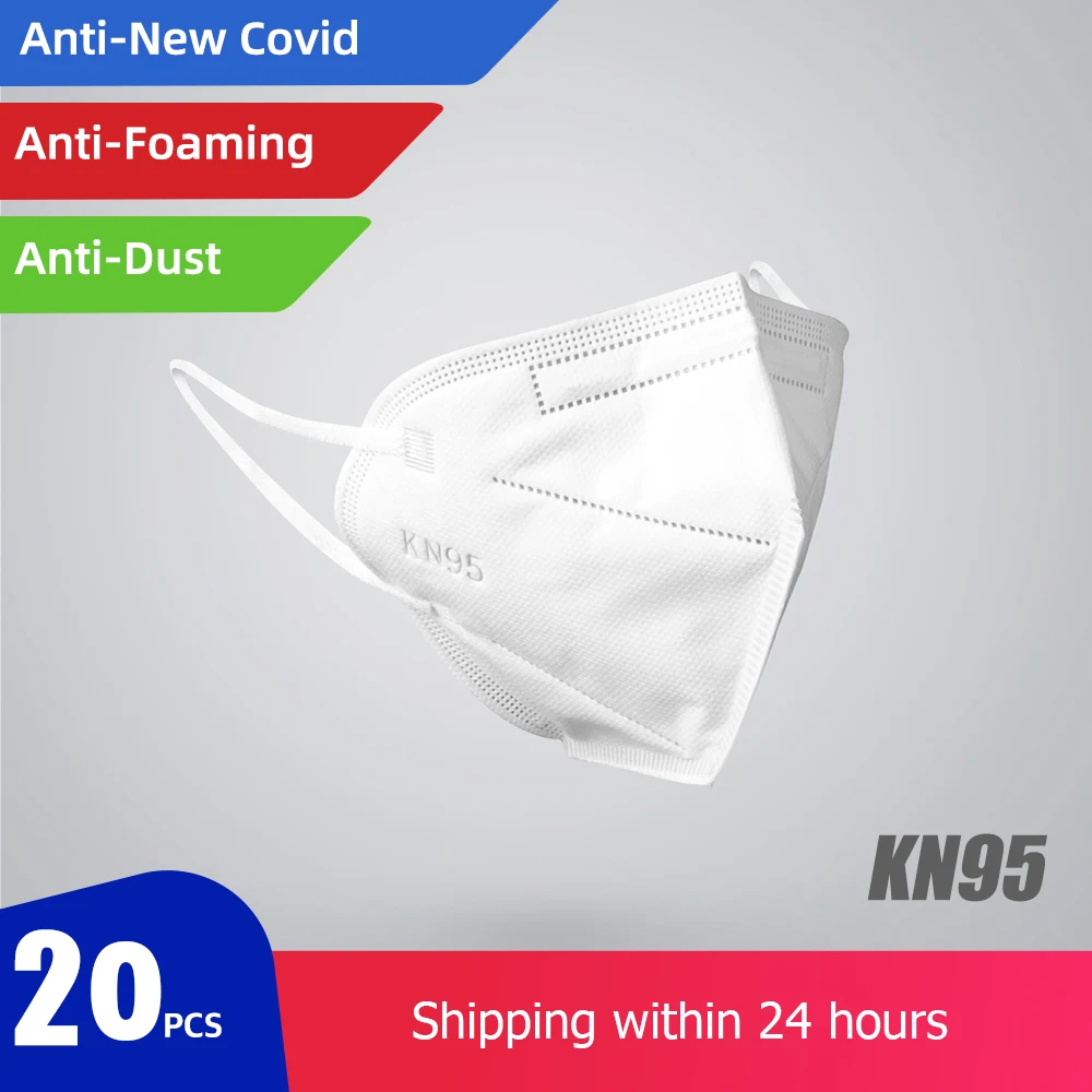 

20 pcs KN95 Dustproof Anti-fog And Breathable Face Masks 95% Filtration N95 Masks Features as KF94 FFP2