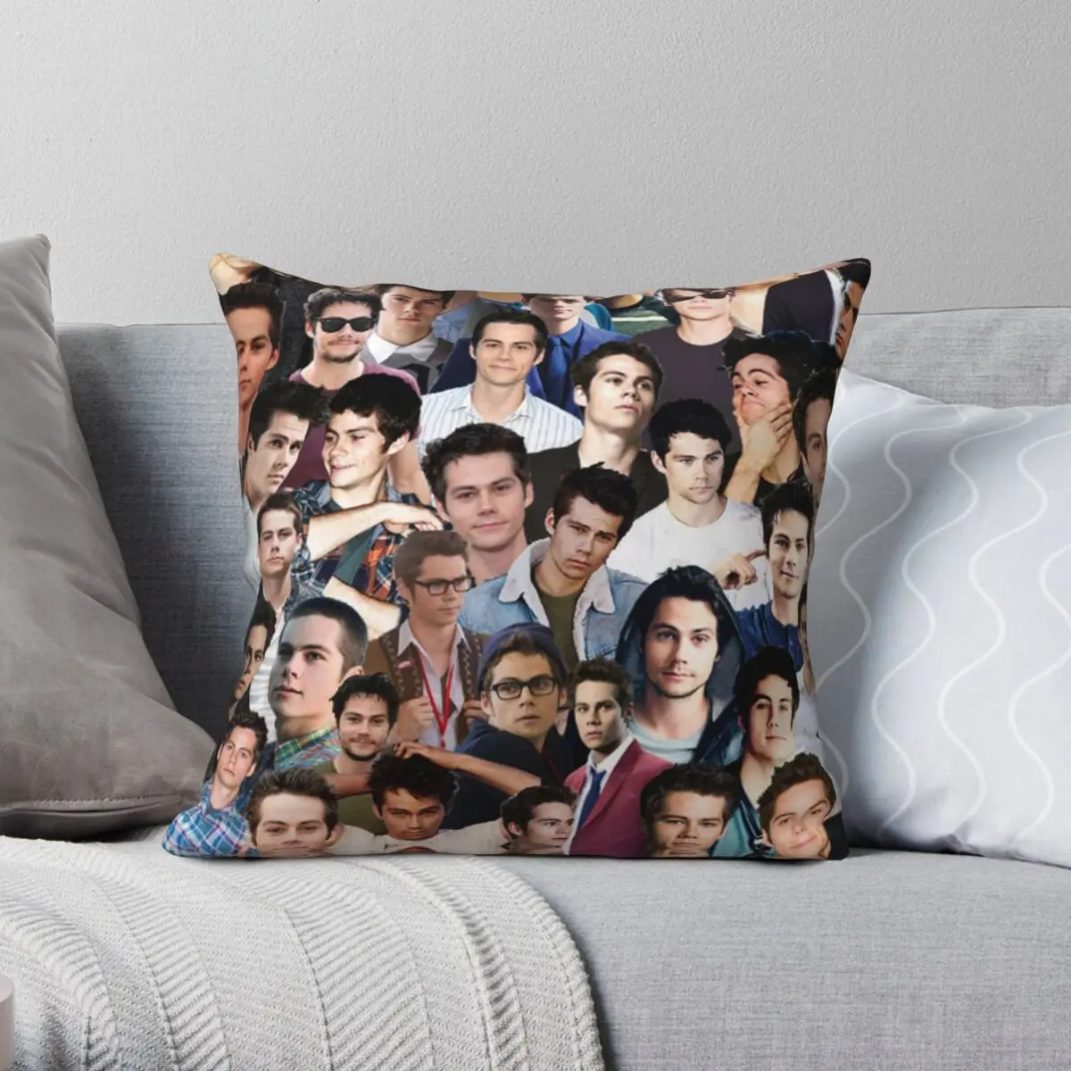 

Dylan O'brien Collage Square Pillowcase Polyester Linen Velvet Printed Zip Decorative Pillow Case Sofa Seater Cushion Cover