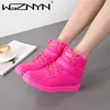 2022 Woman Breathable High Top Black White Boots Shoes Women Casual Sport Shoes Platform Hidden Increasing Sneakers Leather Shoe ► Photo 2/6