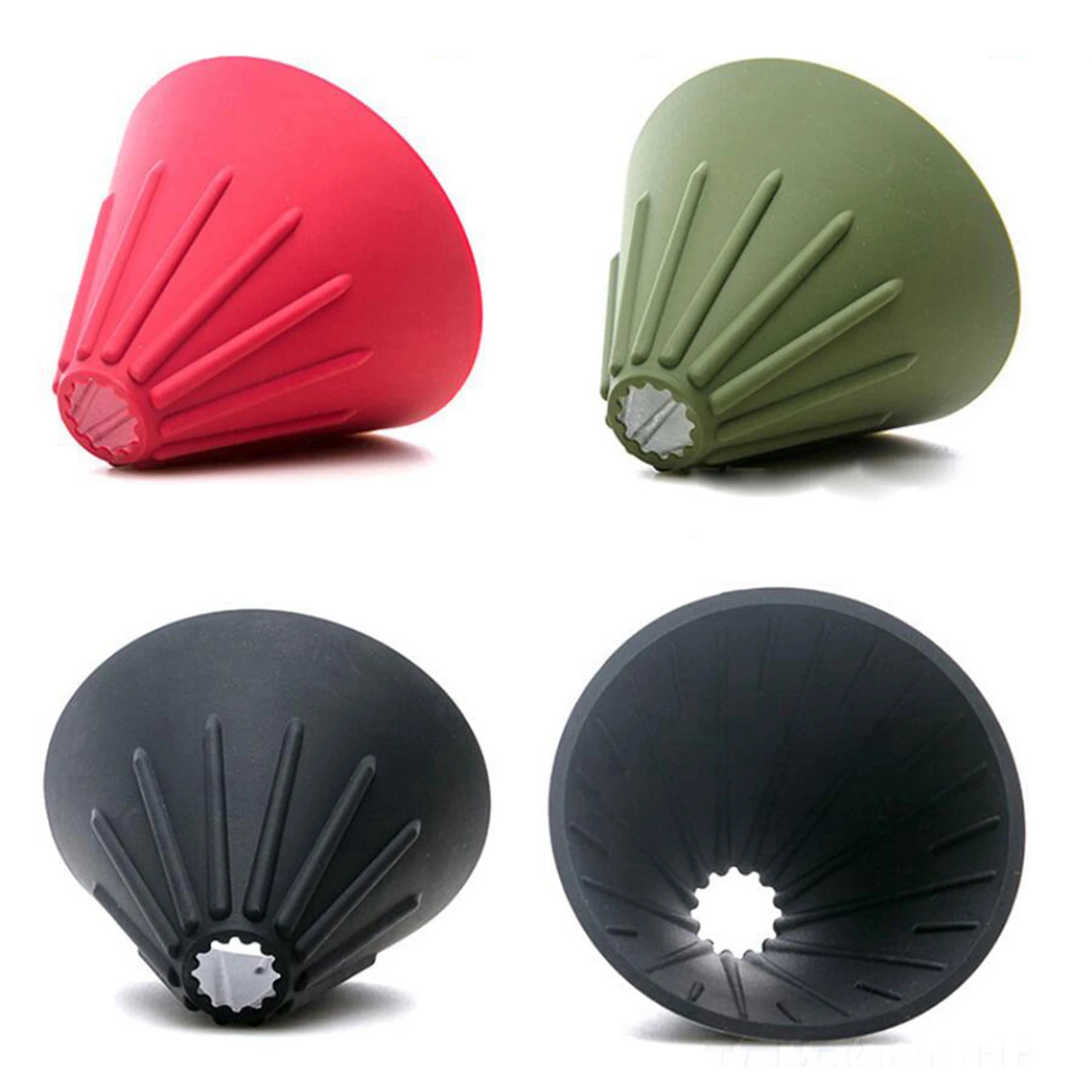 Foldable Pour Over Cone Dripper Reusable Coffee Filter Cup Holder Silicone Portable Filter Makers Travel Cone Camp Drip