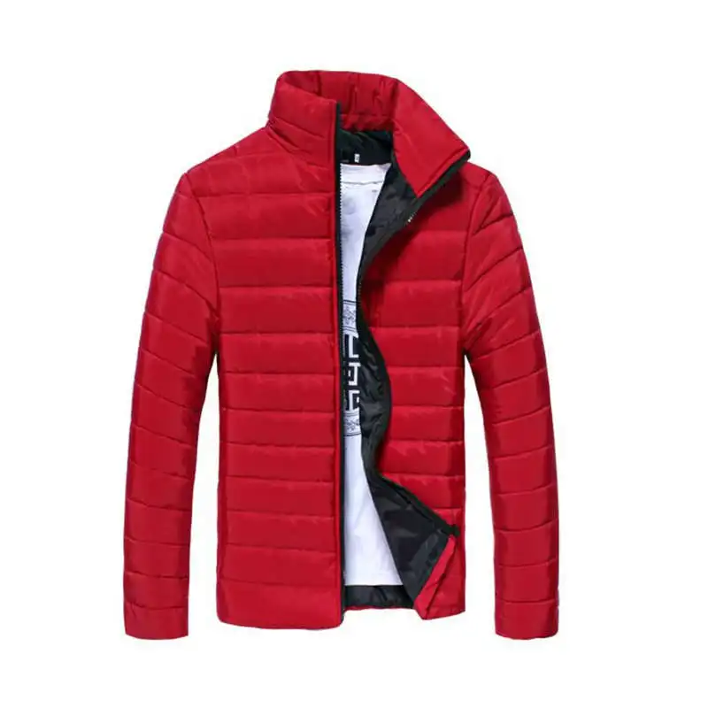 Новинка, зимние куртки, парка для мужчин, Осень-зима, теплая верхняя одежда, брендовые облегающие мужские пальто, повседневные куртки с принтом - Цвет: red