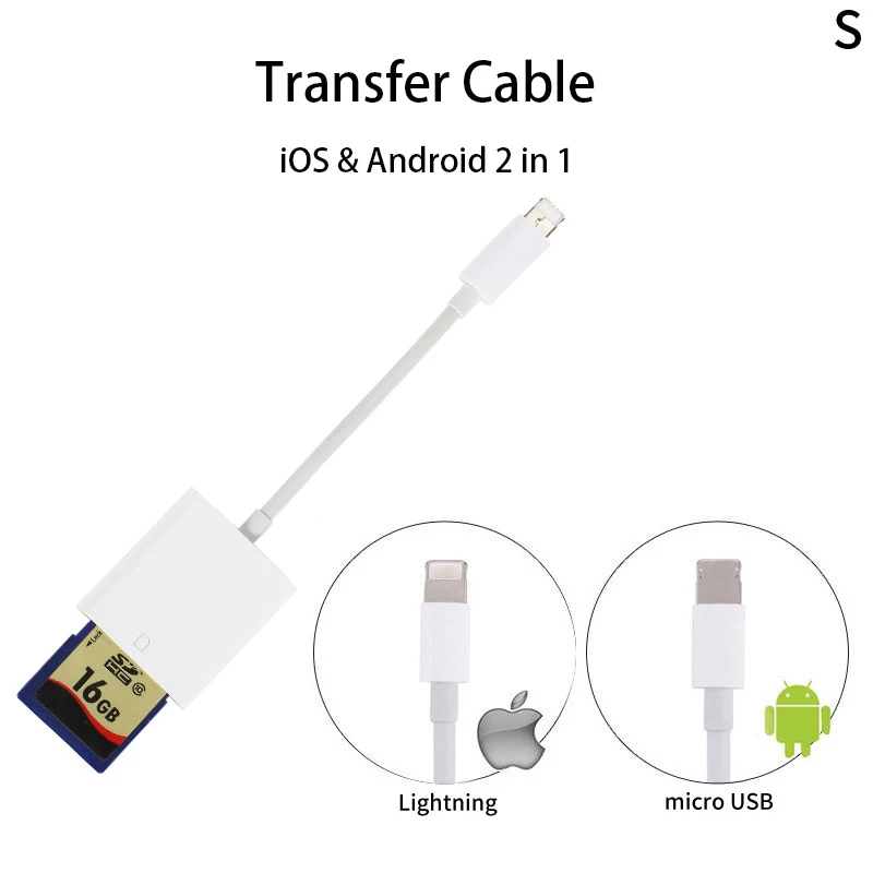 OTG 8 pin& Micro USB 2 в 1 для sd-карты Кабель-адаптер для Applephone и смартфона с портом Micro USB