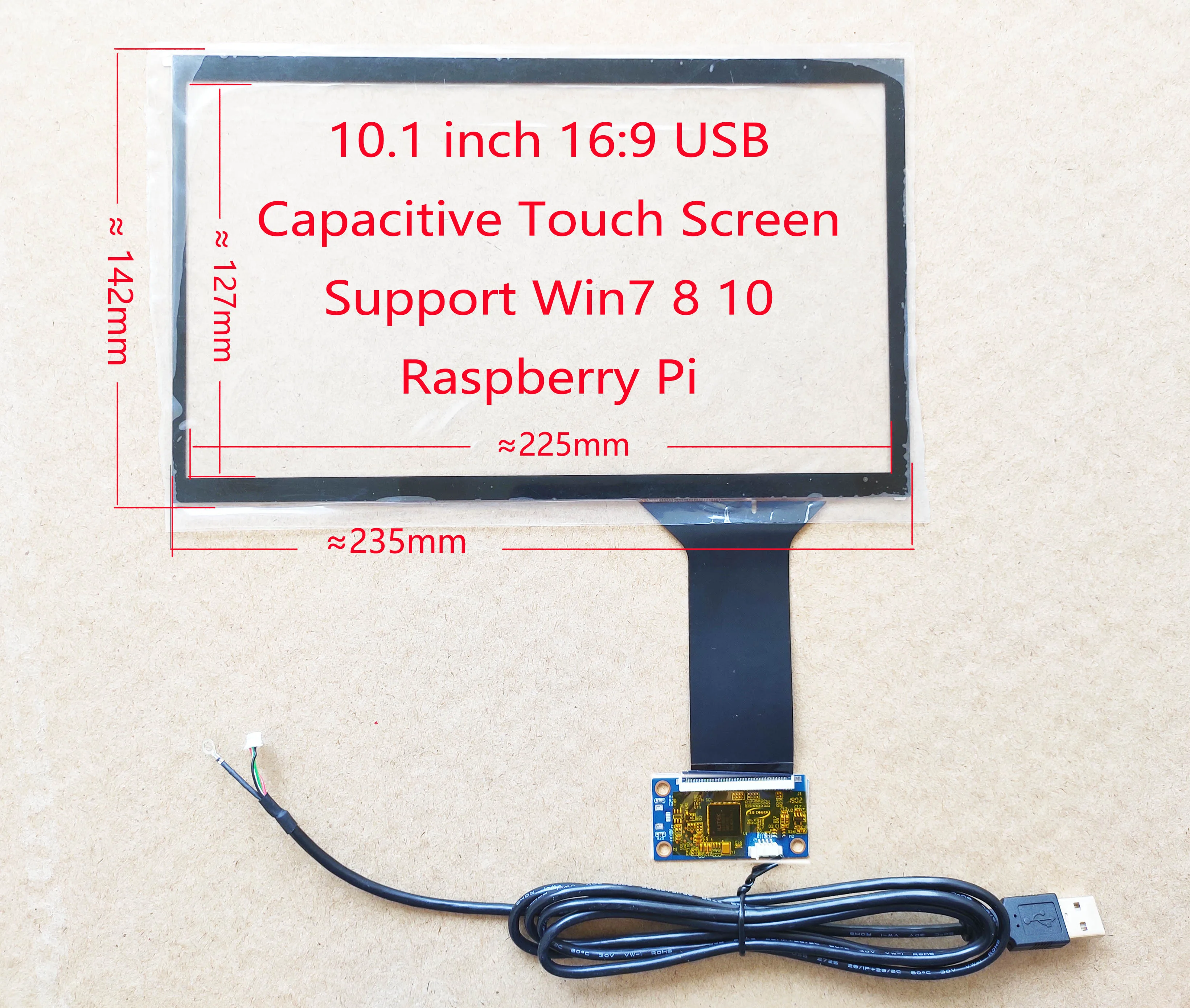 10 1 дюймовый 16:9 16:10USB емкостный сенсорный экран ILI2511 пальцев поддержка Raspberry Pi Win7 8