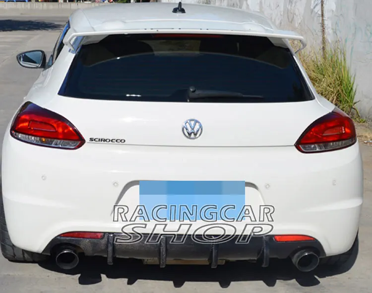 Карбоновый задний бампер для губ, рассеиватель, пригодный для VW Scirocco R Bumper 2009- V031