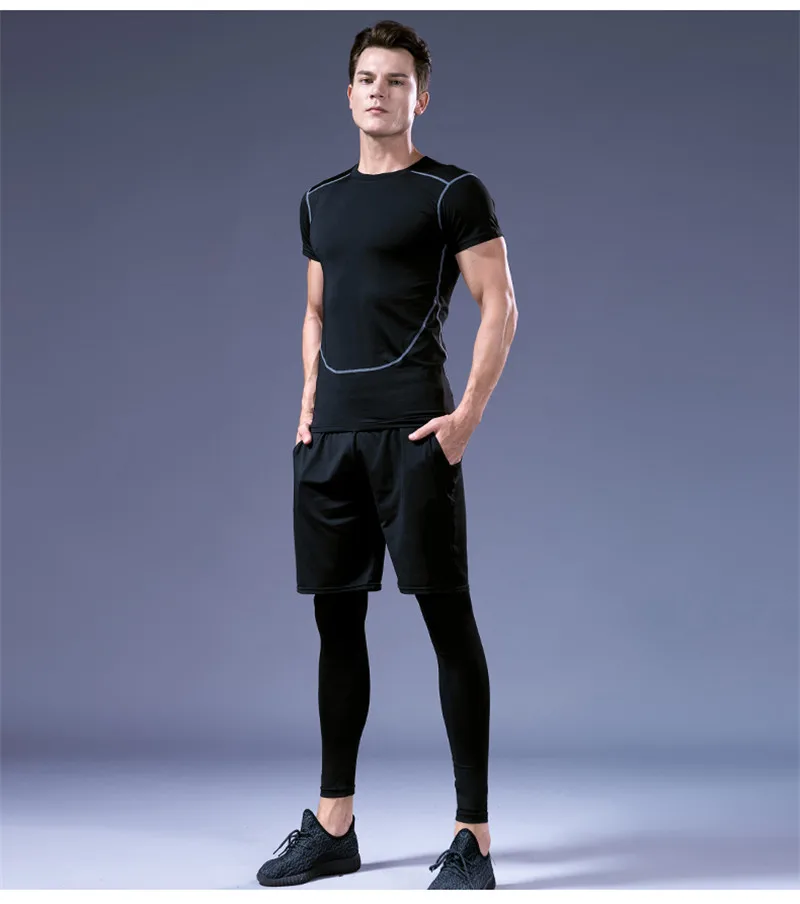Мужская спортивная футболка для бега фитнес-Бодибилдинг, короткий рукав тонкая футболка быстросохнущая Мужская для пробежки тренировки Футболка для тренировок одежда