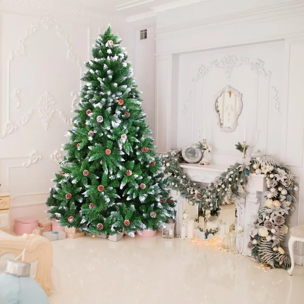 

Christmas Tree 7FT 1350 Branch Flocking Spray White Tree Plus Pine Cone Christmas Tree