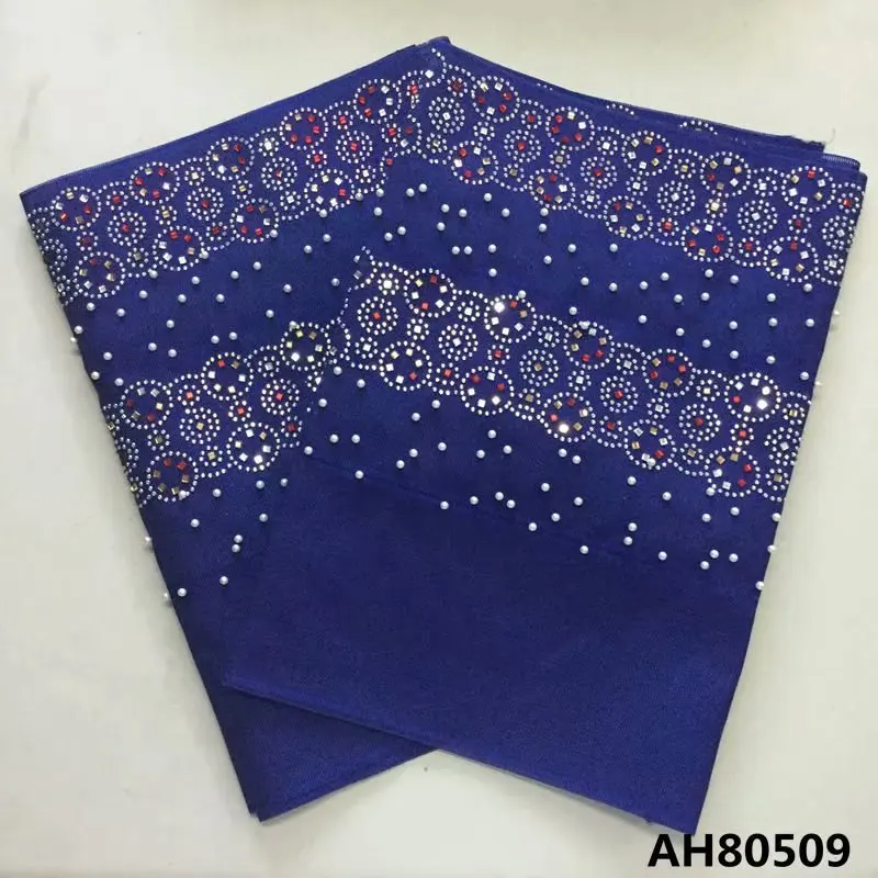 Королевский синий африканский геле головной убор aso oke с бисером и камнями высокое качество кружева последние женские головной убор 2 шт./лот