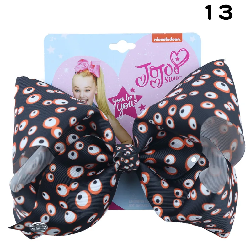 CN " Jojo банты для девочек/Jojo Siwa ободок с большим бантом дети ручной работы Хэллоуин заколка для волос узел из лент волосы в стиле jumbo аксессуары