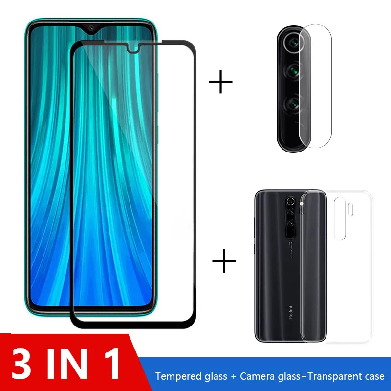 Чехол 3 в 1+ стекло для xiaomi redmi note 8 7 pro Защитное стекло для redmi note 8 7 pro Чехол для xiomi redmi note 8pro