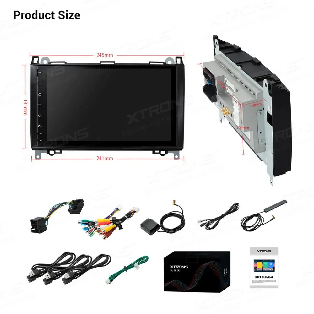 XTRONS Android 10 0 Qualcomm Bluetooth 5 автомобильный стерео Мультимедийный Плеер для Mercedes Benz W245