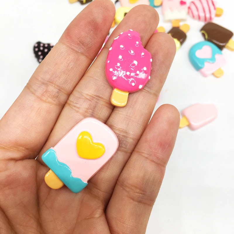 Material: resin Color: assorted colResin Flatback Cabochons Slime Beads Charms for DIY Scrapbooking Crafts Figurines Miniatures