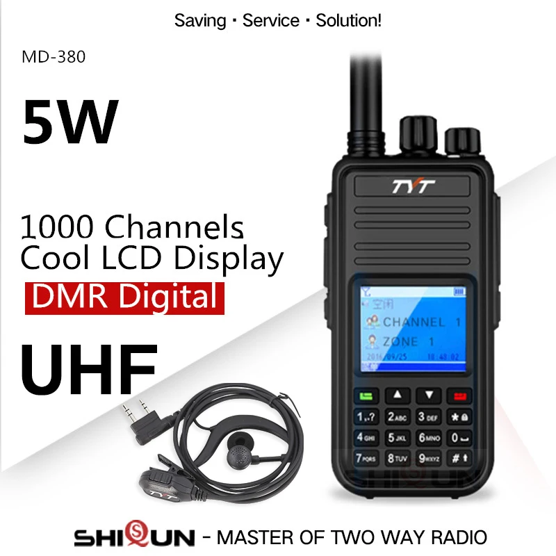 MD-380 DMR радио Совместимо с Motorola Tier1/2 двухдиапазонный UHF VHF 5 Вт TYT DMR цифровая рация md380 Baofeng DMR DM-8HX - Цвет: UHF - Earpiece