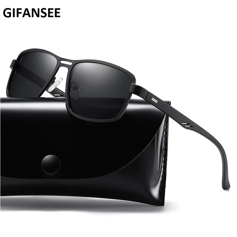 

GIFANSEE polarized sunglasses men TR90 frame driving UV400 Retro brand designer high quality shades goggle fishing luxury sport