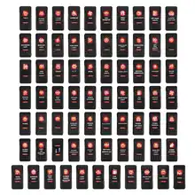 1pc 12 v/20a 24 v/10a barco do carro conduziu o interruptor de balancim vermelho duplo do diodo emissor de luz à prova dwaterproof água para o ônibus da caravana de rv
