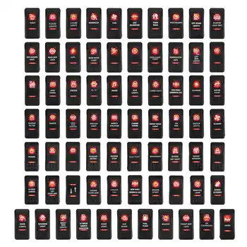 

1pc 12V/20A 24V/10A Car Boat LED Rocker Switch Dual Red LED Light Rocker Switch Waterproof For RV Caravan Bus
