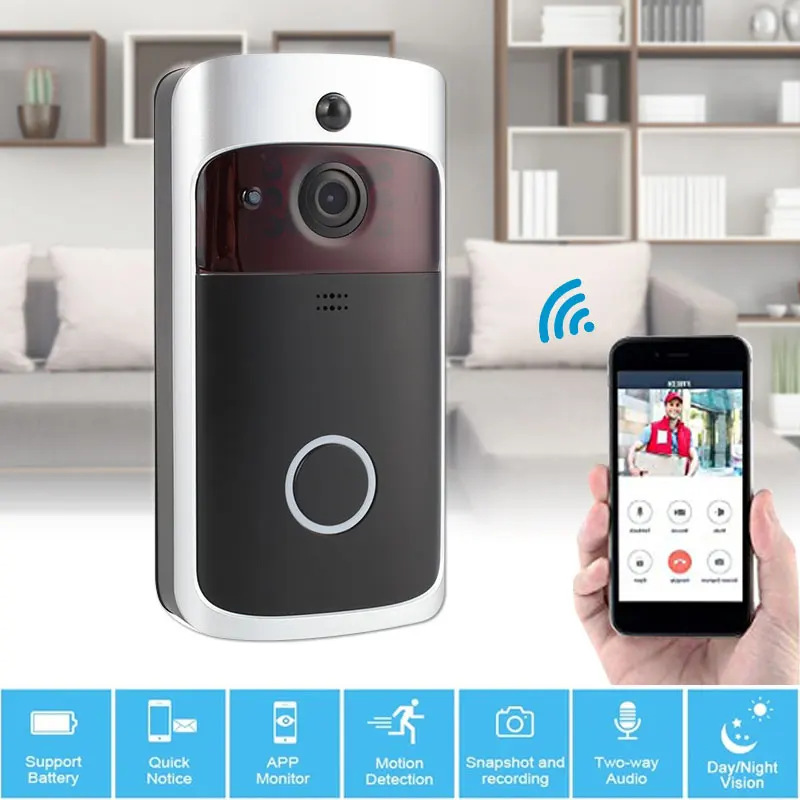 

Universal intercom WiFi Wireless Doorbell Video Recorder Home Security Night Vision Wide Angle IR Ring Door Remote Monitoring