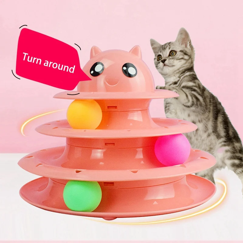 Cat Toy Roller Toys 3 Level Towers Tracks With Balls Interactive Puzzle For Mental Physical Exercise | Дом и сад