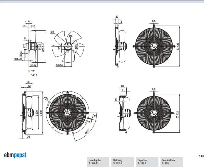 Original Germany Ebmpapst S4d350-ap08-30/a06 Axial Fan Ac400v 135w Original Germany Ebmpapst S4d350-ap08-30/a06 Axial Fan Ac400v 135w